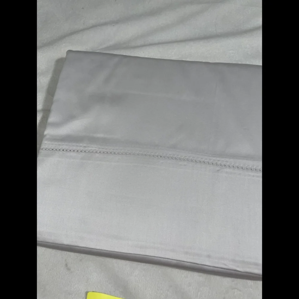 NIB [ Queen ] 600TC Cotton‎ Flat Sheet for Hudson Park in Silver